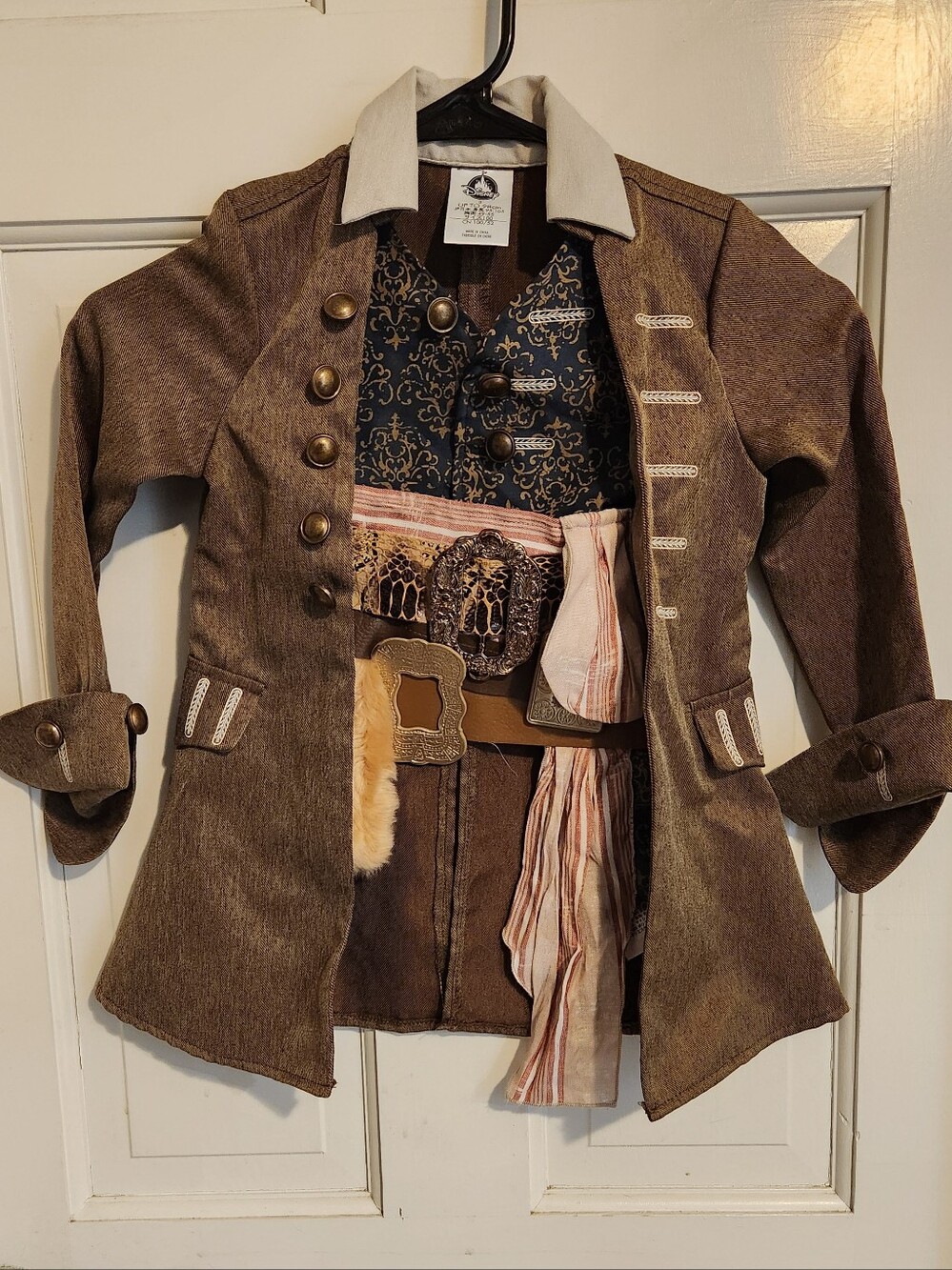 Disney Captain Jack Sparrow Brown and Cream Pirate-Inspired Blazer, Size Kids 3